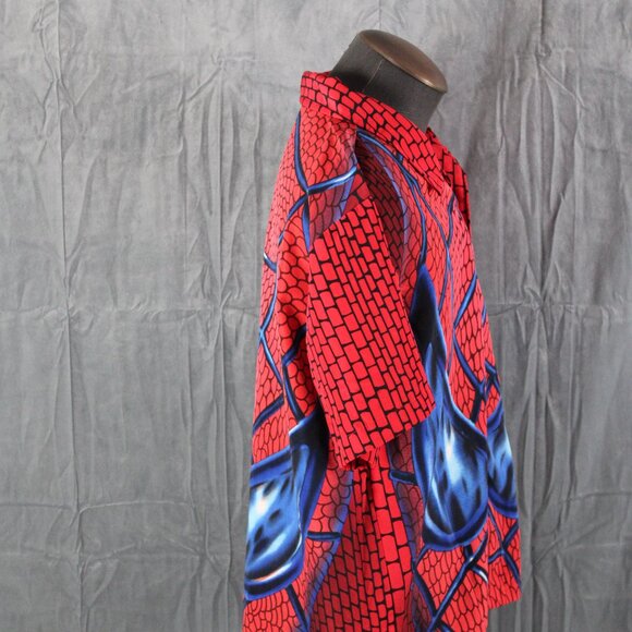 Spiderman Shirt (VTG) - Big Graphic Mask Button Down - Men's Large - Picture 7 of 9